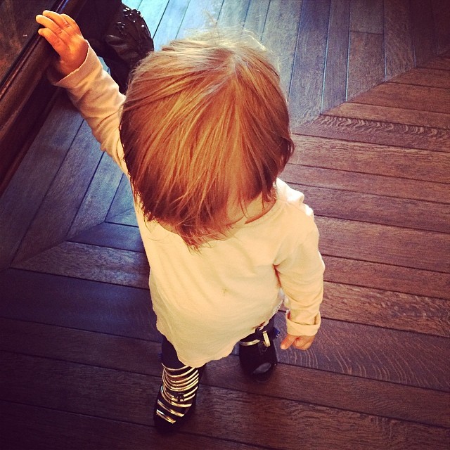 Someone is really into our new shoes....