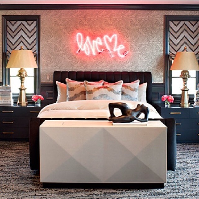 My crazy master bedroom. My favorite part is my @curtiskulig LOVE ME sign. #alic...