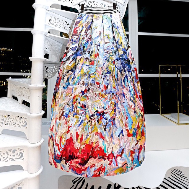 Bid on this hand painted @vanessaprager bell skirt collaboration piece with @ali...
