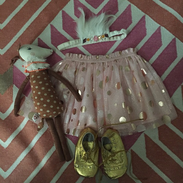 Obsessed with our new little @kardashiankids metallic polka dot tutu. ...