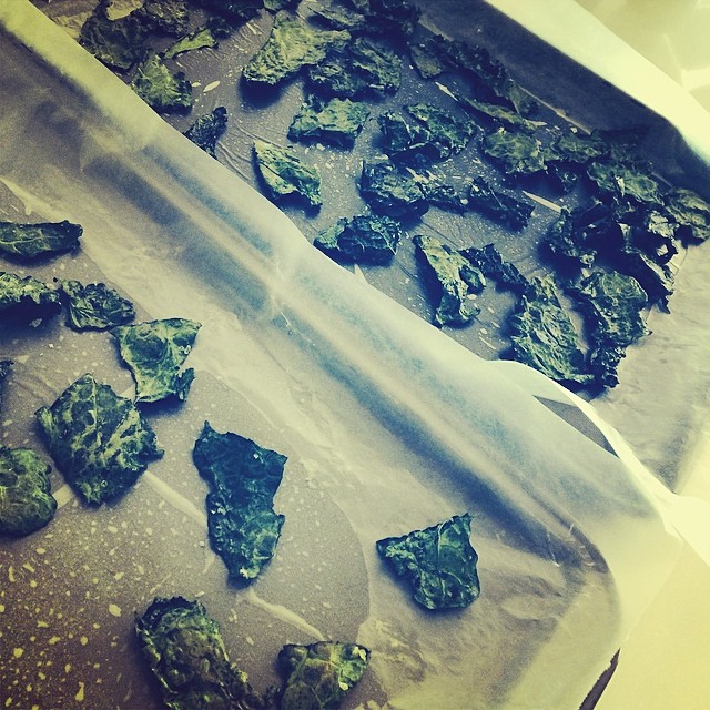 Made kale chips for the first time and they are ...
