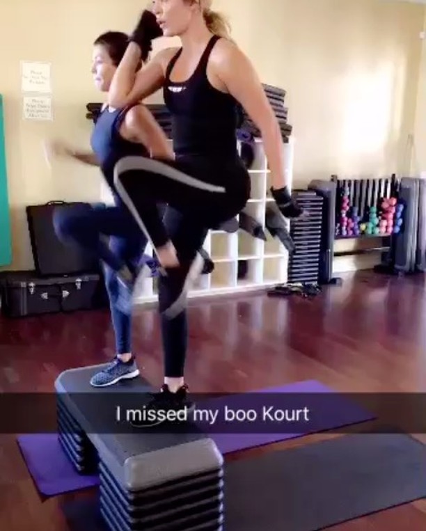 Jane and Suzanne...back at it again with the workout snaps. @khloekardashian...