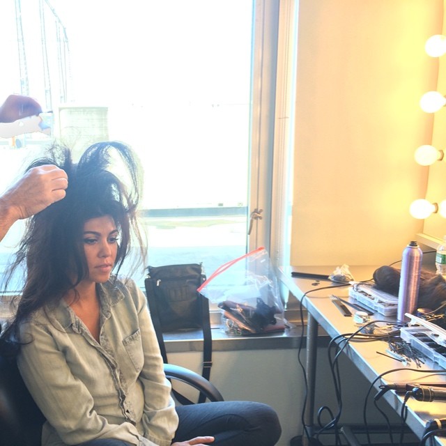 Yesterday's shoot for @kardashiankollection! Big crazy hair. #ellenVonUnwerth #p...