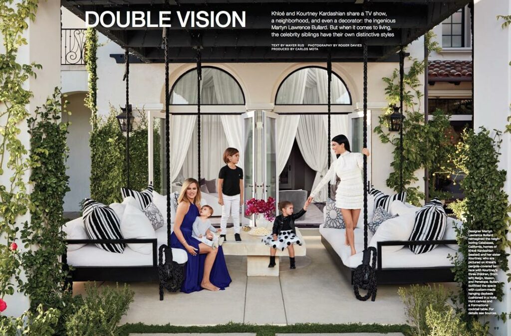 Architectural Digest. Outside at Khloe's house....