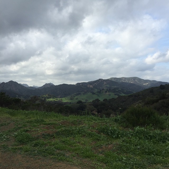 Hiking with my leather black jeans on....