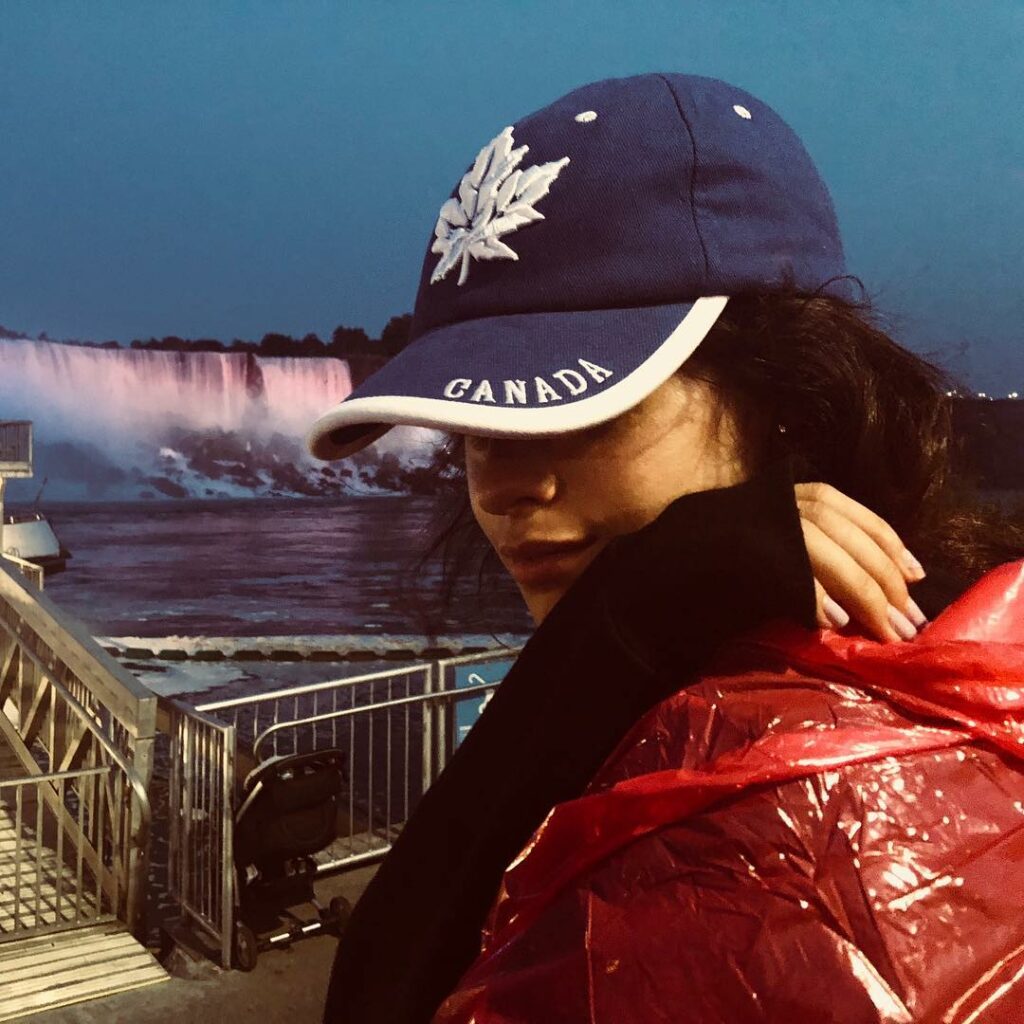 today we went on a boat that took us so close to the Falls that we were soaked, ...