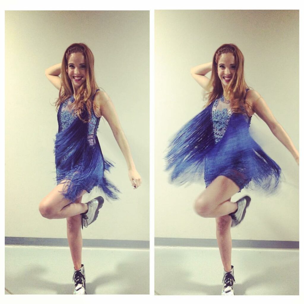 Con mi vestido de @nantolin salgo a escena !  #Violettalive...