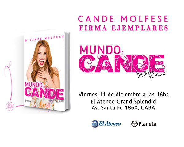 Viernes 11 de diciembre los espero a todos con sus #MundoCande 
Quiero conocerlo...