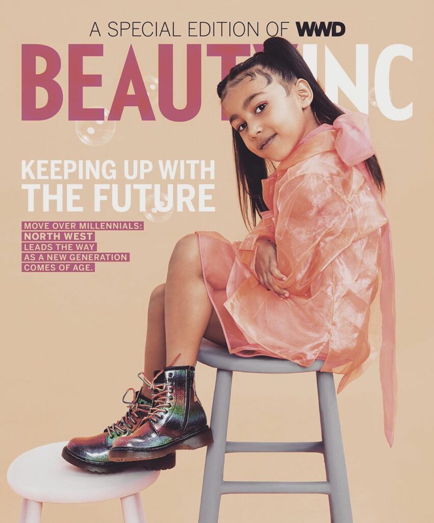 My most stylish and beautiful baby girl North shot her 1st cover for @wwd !!!! S...