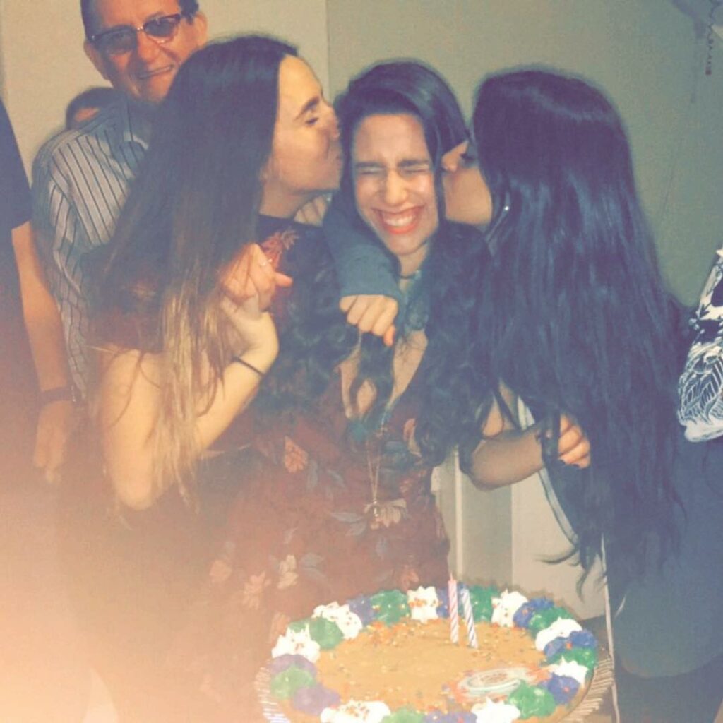 ran from the plane to celebrate pooi's 19th birthday yesterday. she is the smile...