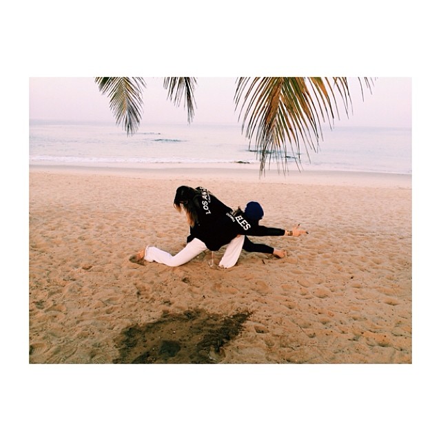 6am beach parties @khloekardashian...
