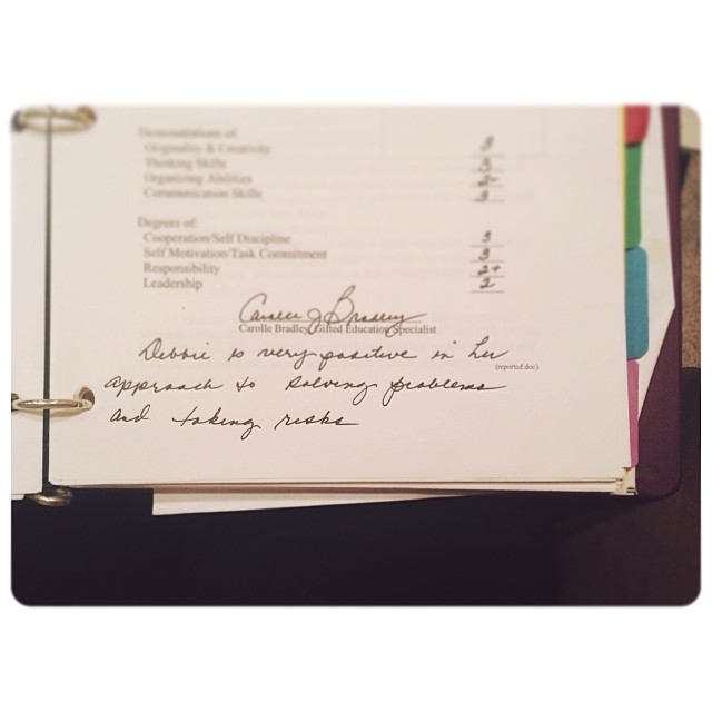 came across old education paperwork from elementary school. "...solving problems...