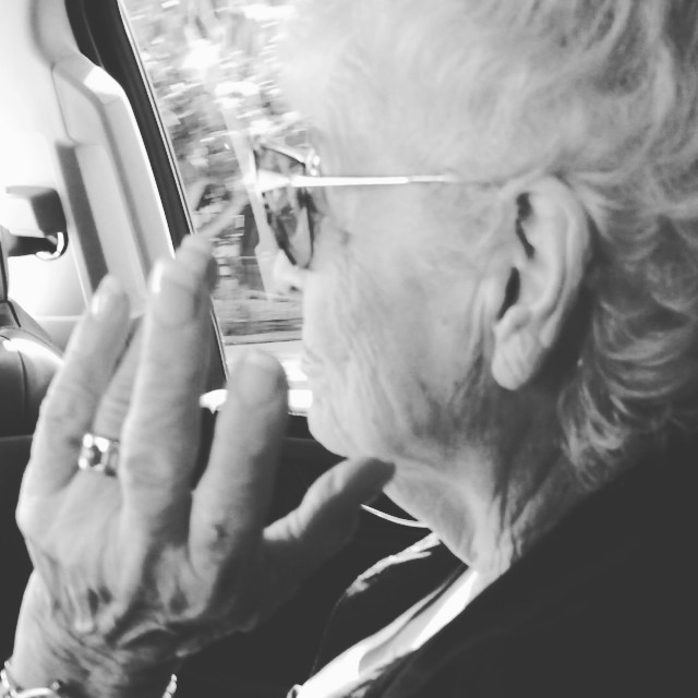 nonna hearing bang bang on the radio completely unfazed...... so casual ...