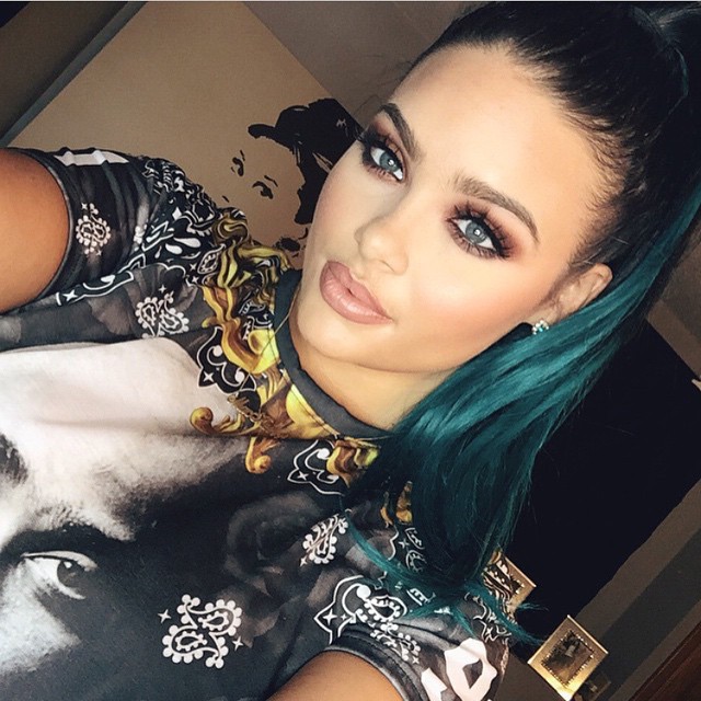 Love how my Off black to teal Kylie Hair Kouture clip in extensions look here in...