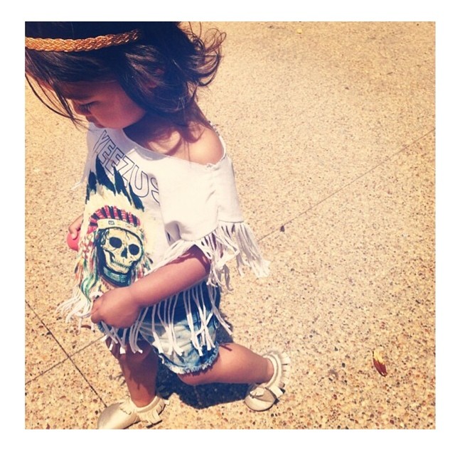Baby Ryan today at North's party #KidchellaVibes #CustomBabyYeezusTees #RhylaHea...
