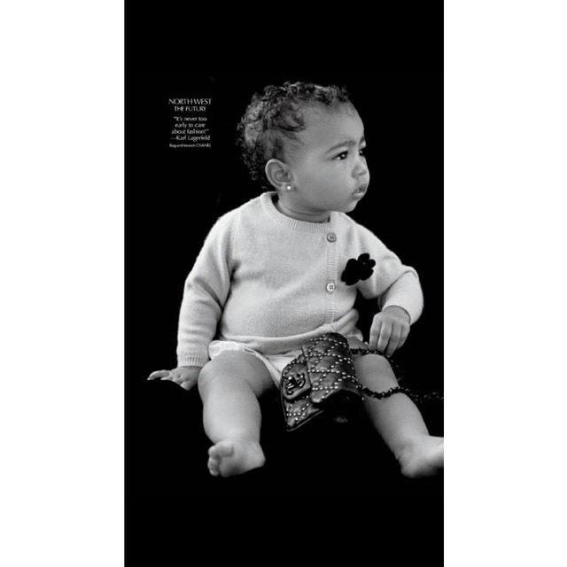 North West- Styled by @CarineRoitfeld Quote from @KarlLagerfeld. Photographed by...