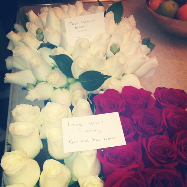 Lammy sent Keeks and I flowers at her house  so sweet!!!! ...