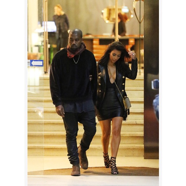 Me and my bae #SaintLaurantSkirt #KardashianKollectionBodysuit #BalmainBlazer #A...