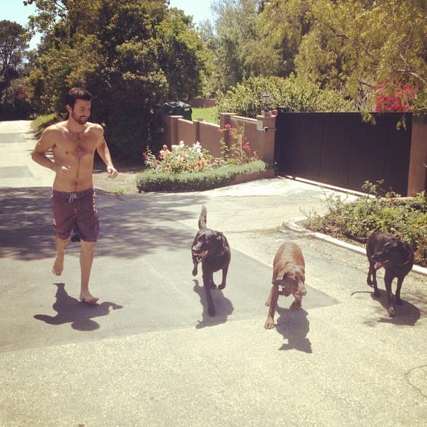 Brandon gets left to run with the dogs #bigbro...