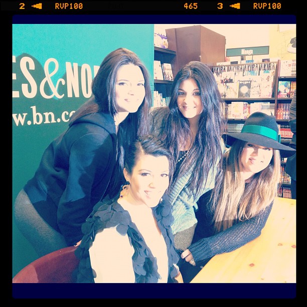Surprised my sisters at their Kardashian konfidential book signing now at Barnes...