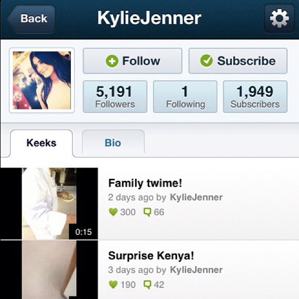 Follow me on KEEK!!! U can get it in the app store ...