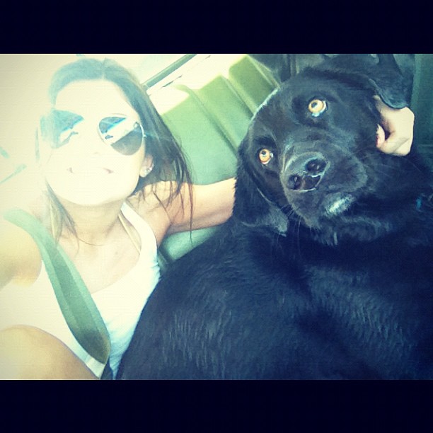 Ridin round town in da big ol truck.. With gus!...