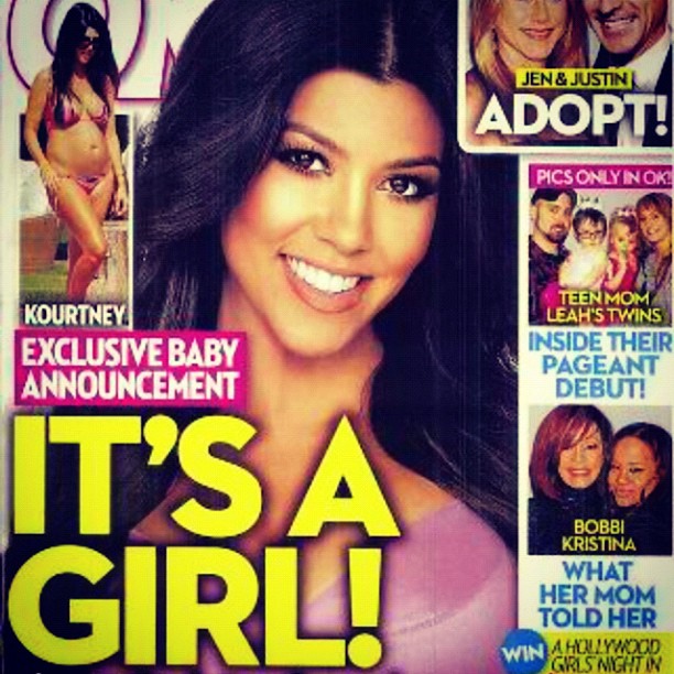 It's a girl:) couldn't be happier for you @kourtneykardash love u!...