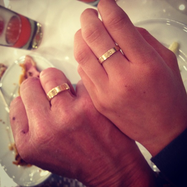 Matching rings with father!...