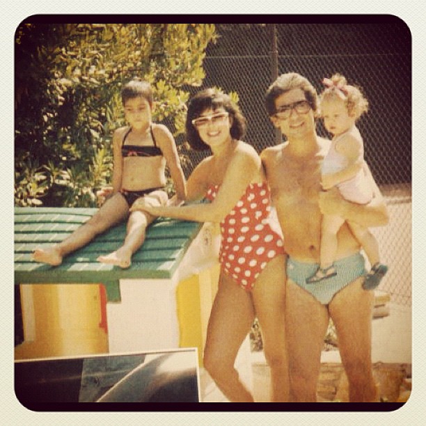 Taking it back old school... Me, Mom, Dad & Khloe...