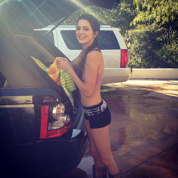 Kendall doing finishing touches. ...