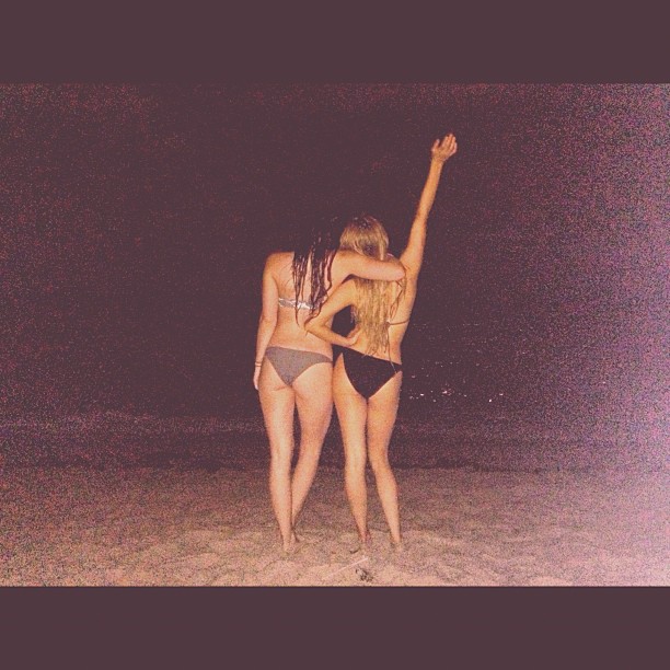 We were that desperate to go in the ocean #midnightswim @leahfelder...