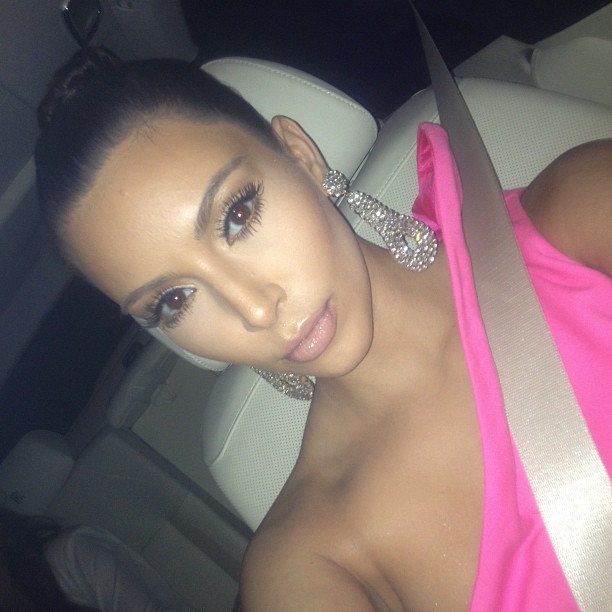 Waiting in the car for Kourtney...hurry!!! Lol...