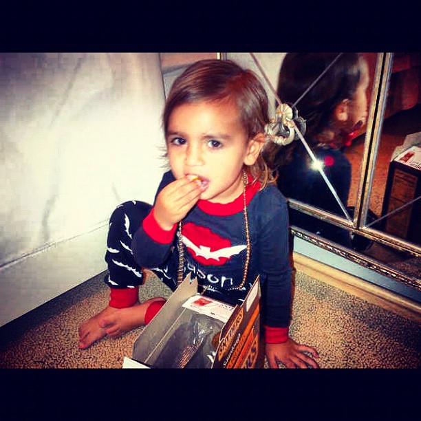 Lookie lookie Mason sneaking a cookie!...
