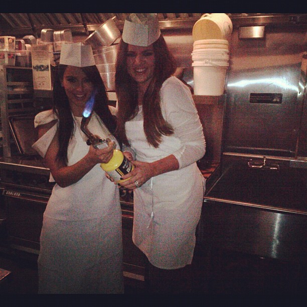 Cooking lessons tonight with KoKo @khloekardashian...