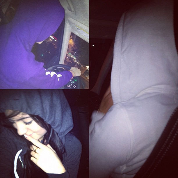 Hood gurls. The famous @sheiva_g in white. @kendallnjenner in purp. Myself in gr...