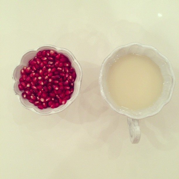 Pomegranates and Tea :) #allineed...