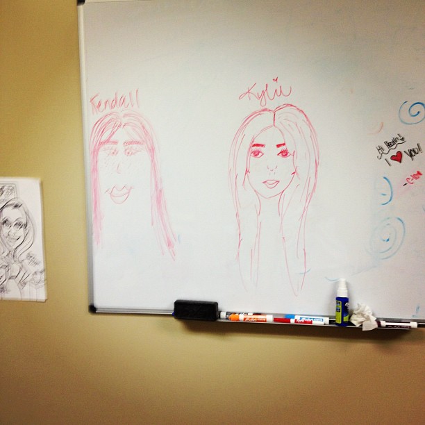Kendall's drawing vs. Kylie's drawing...