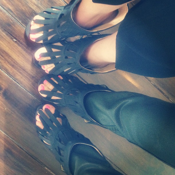 Kiki & KoKo twinzies #HotPinkToesMargellaShoes...