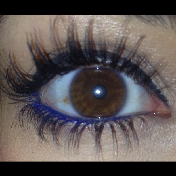 Trying Khroma blue eye liner today! Look at my little freckle on my eye lol #nof...