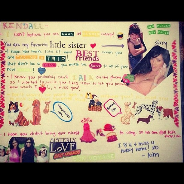 I sent this poster to @kendallnjenner at camp maybe 10 years ago!...
