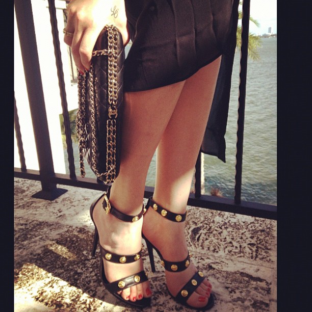 Versace heels & Chanel clutch...