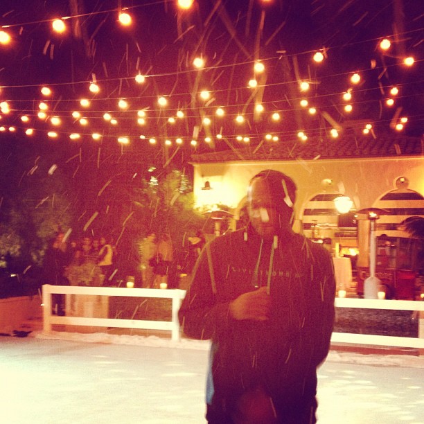 We had it snowing in Calabasas tonight. #WinterWonderland...