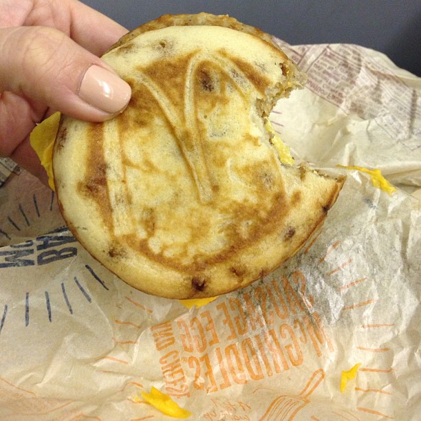 Just one bite! #McGriddle #MyFave...