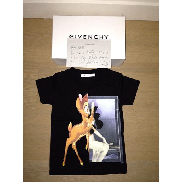 OMG Baby Bambi custom shirt for North!!! Thank you Riccardo! #Givenchy...