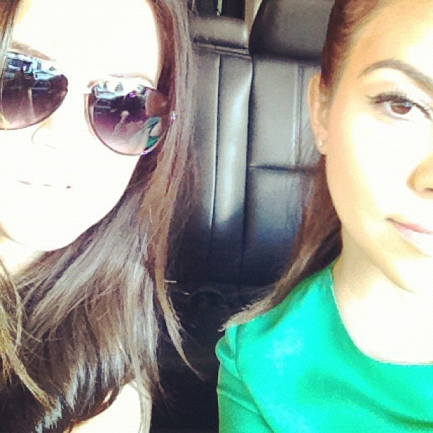 The difference between our skin color makes me laugh #Sisters I need a spray tan...