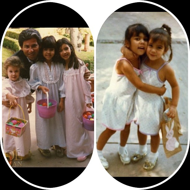 Cute Easter pics of me, Kourtney, Khloe & our dad! Love these old memories ...
