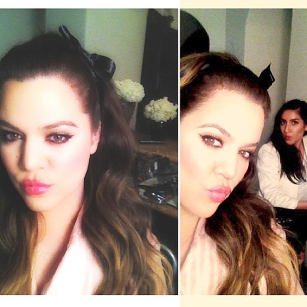 Flirty glam with @atkinjen and @robscheppy today. School girl chic...