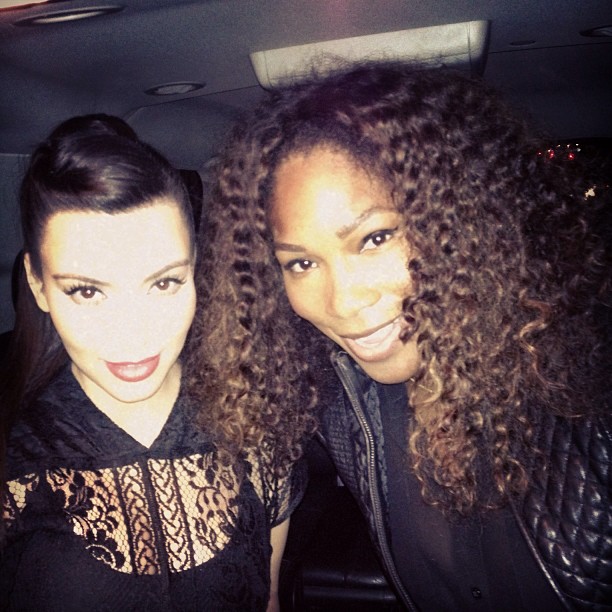 Fun girls night!!! But where's my nose @serenawilliams ??? Lol #tooflashy...