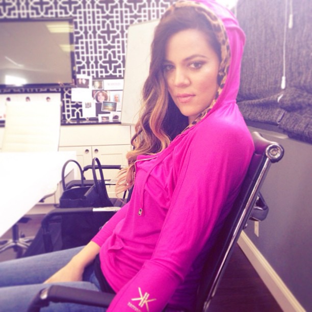 Hot pink Kardashian Kollection hoodie at sears baby!...