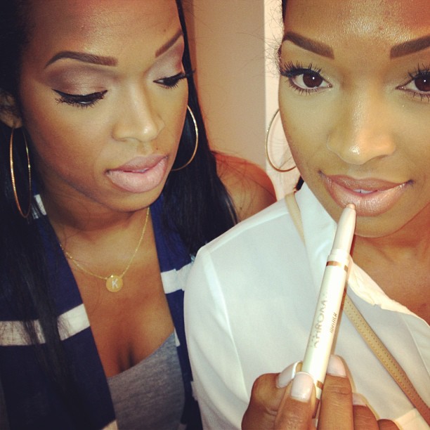 My little besties having a glamour party in Khroma eye shadows and lips @theefor...